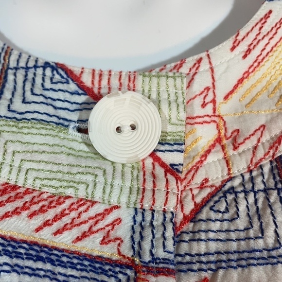 Coldwater Creek Embroidered Cotton Blazer 18W | Colorful Abstract Jacket - Picture 5 of 13